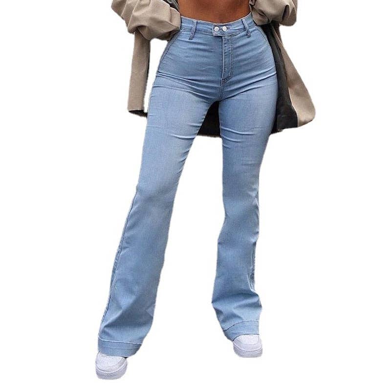 NWT women Vintage Flare bell bottom dark blue Denim color Jeans str Butt lift